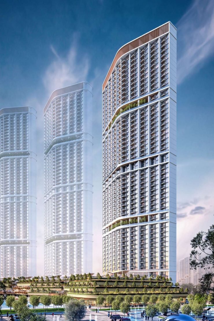 Sobha Riverside Crescent off-plan waterfront apartments in MBR City Dubai